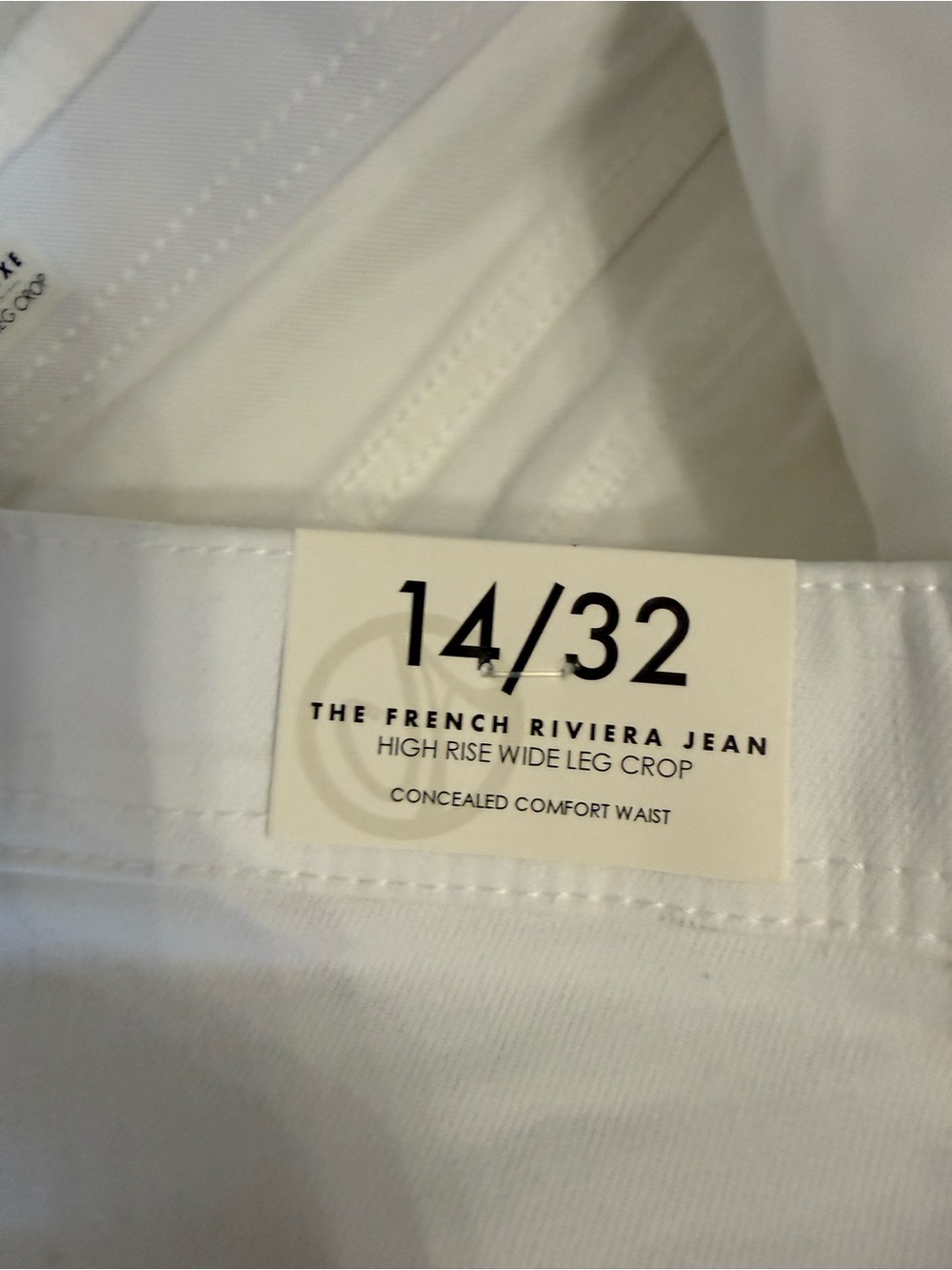 Curve Appeal white high rise wide leg crop jeans Size 14 32 - Picture 11 of 12